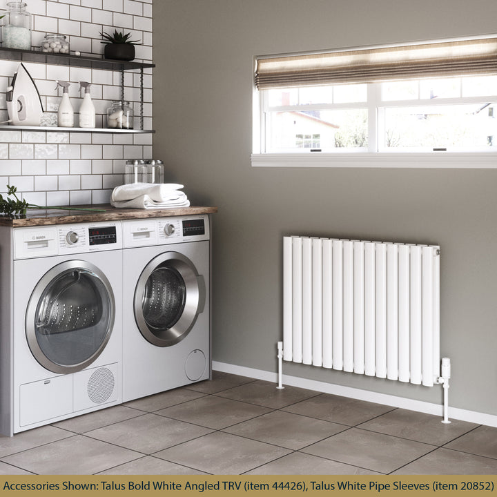 Omeara - White Designer Radiator H600mm x W812mm Double Panel - Feet Included