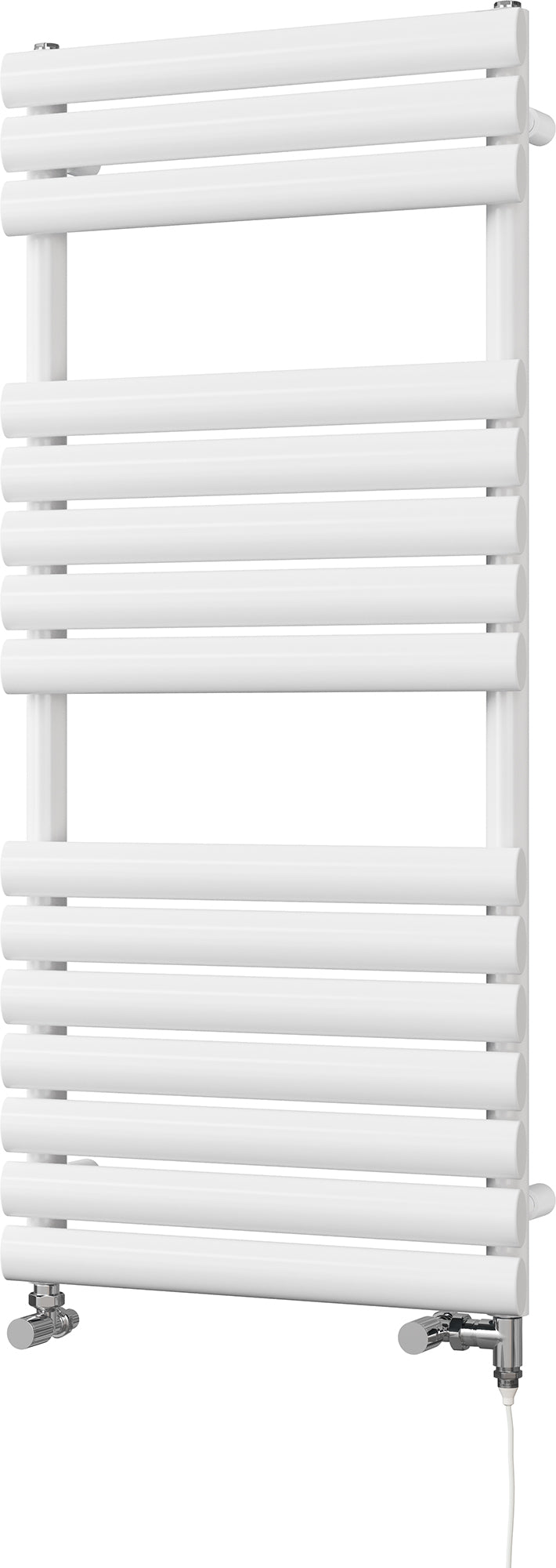 Omeara - White Dual Fuel Towel Rail H1120mm x W500mm Standard