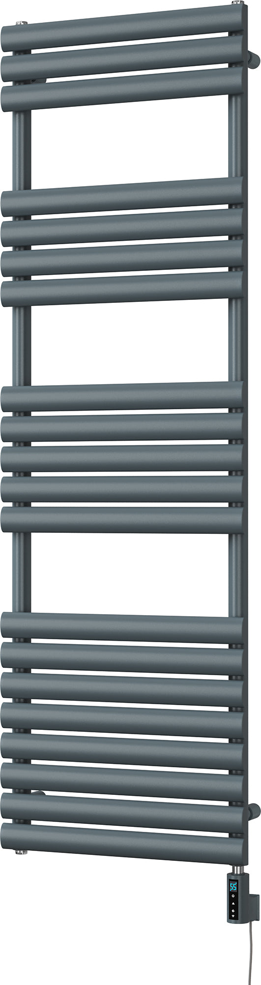 Omeara - Anthracite Electric Towel Rail H1595mm x W500mm 900w Thermostatic WIFI
