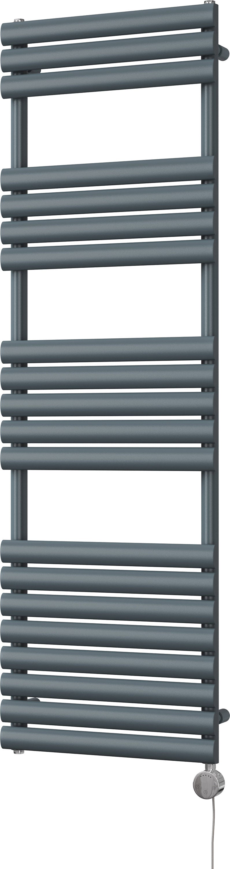 Omeara - Anthracite Electric Towel Rail H1595mm x W500mm 600w Thermostatic