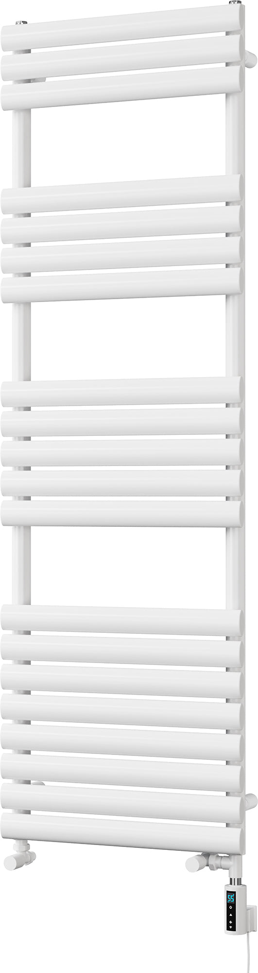 Omeara - White Dual Fuel Towel Rail H1595mm x W500mm Thermostatic WIFI