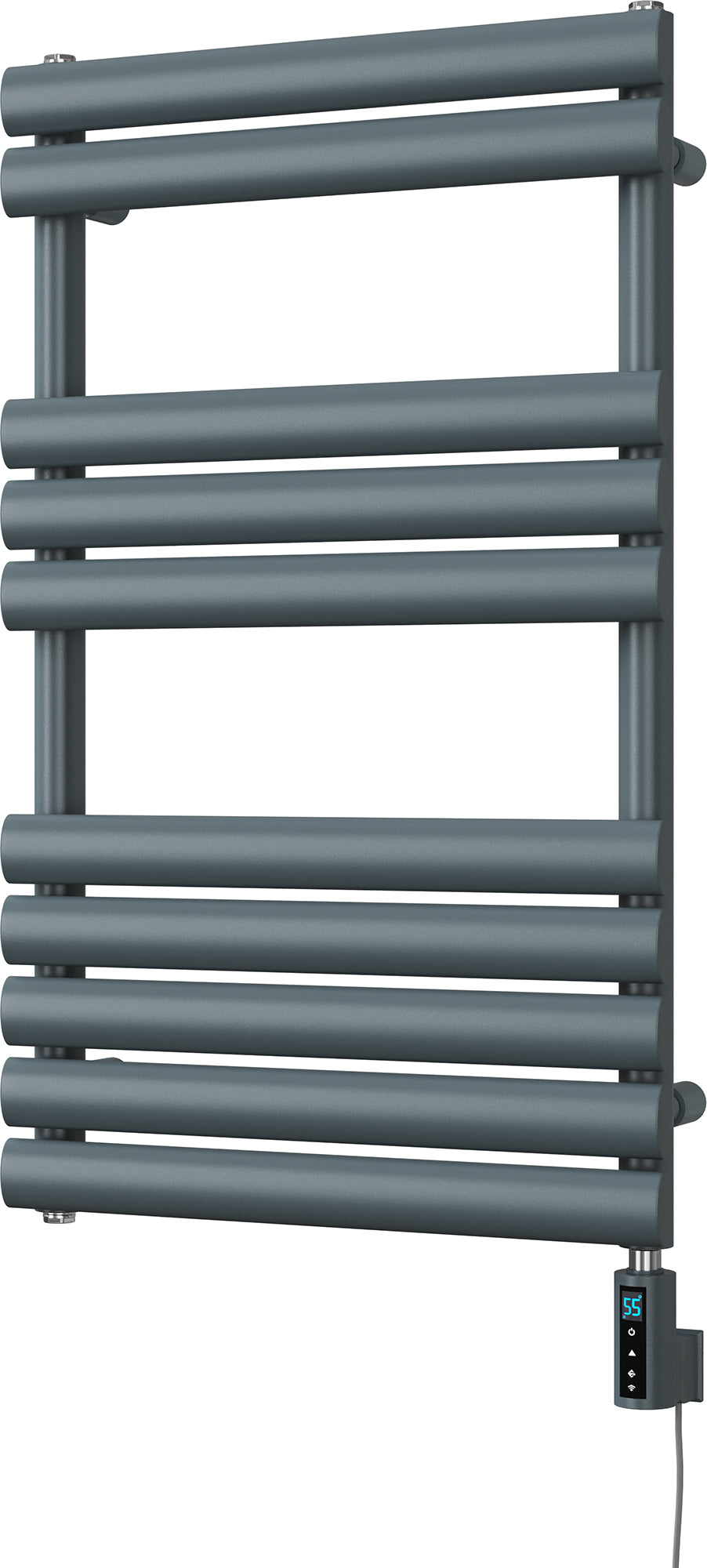 Omeara - Anthracite Electric Towel Rail H825mm x W500mm 300w Thermostatic WIFI