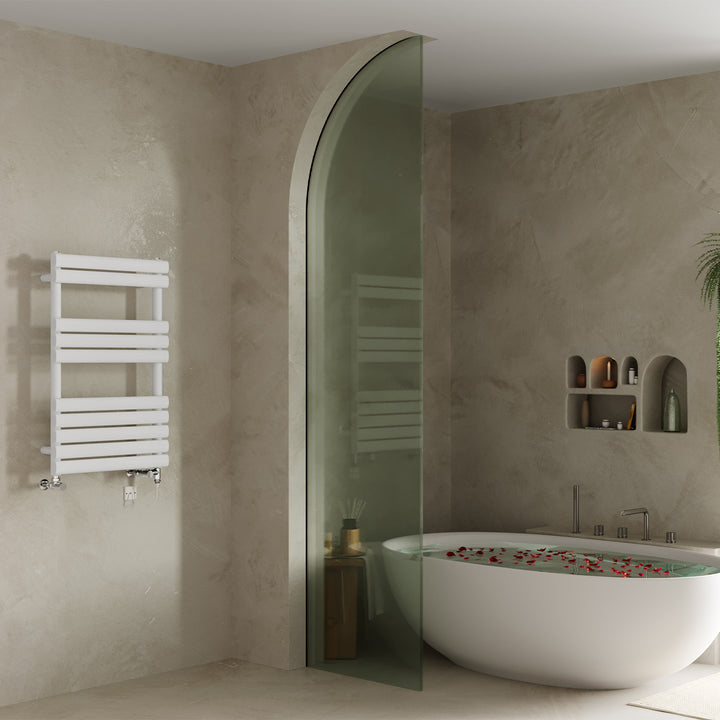 Omeara - White Dual Fuel Towel Rail H825mm x W500mm Standard