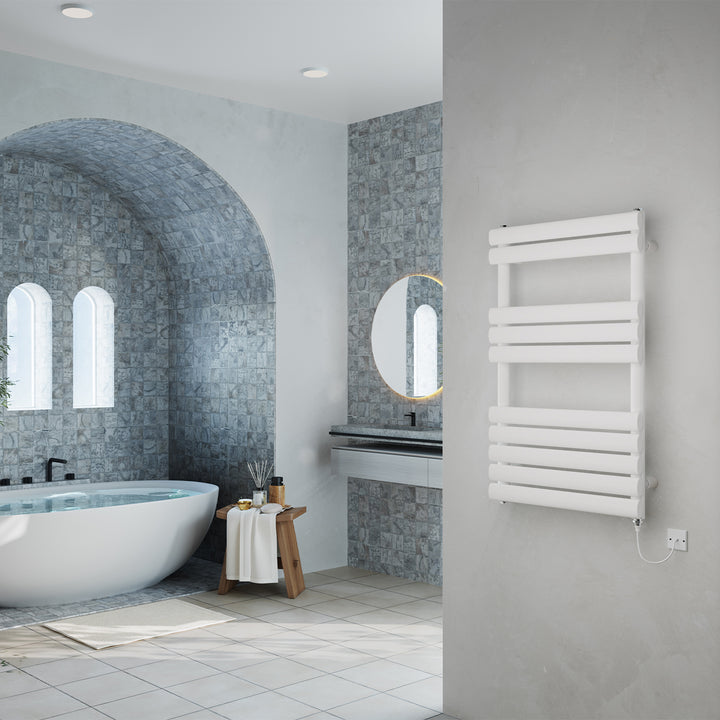 Omeara - White Electric Towel Rail H825mm x W500mm 400w Standard