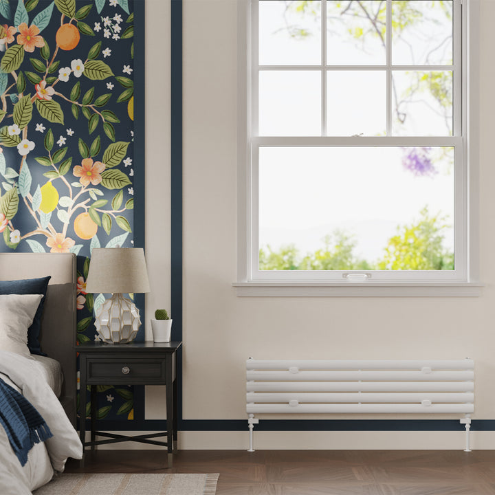 Omeara Axis - White Horizontal Radiator H290mm x W1200mm Single Panel