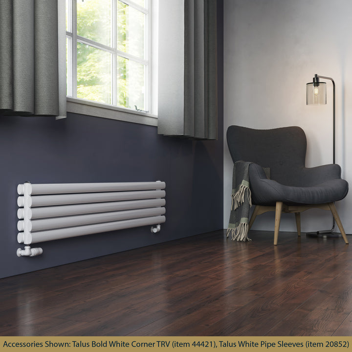 Omeara Axis - White Horizontal Radiator H290mm x W1600mm Double Panel