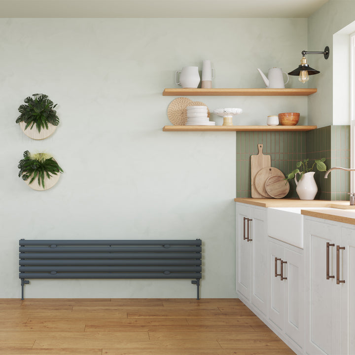 Omeara Axis - White Horizontal Radiator H348mm x W1600mm Single Panel