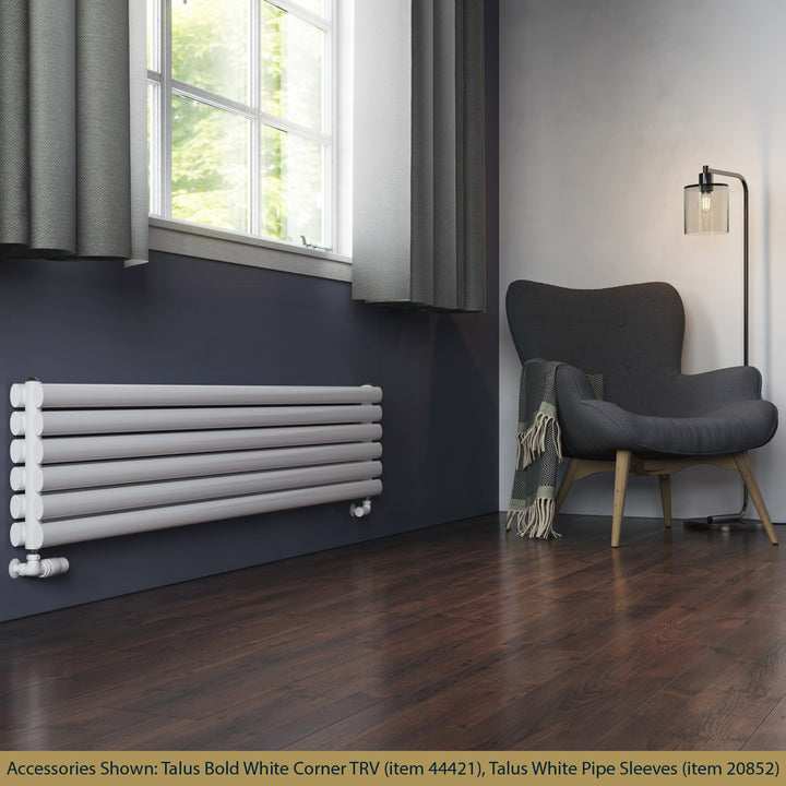 Omeara Axis - White Horizontal Radiator H348mm x W1800mm Double Panel