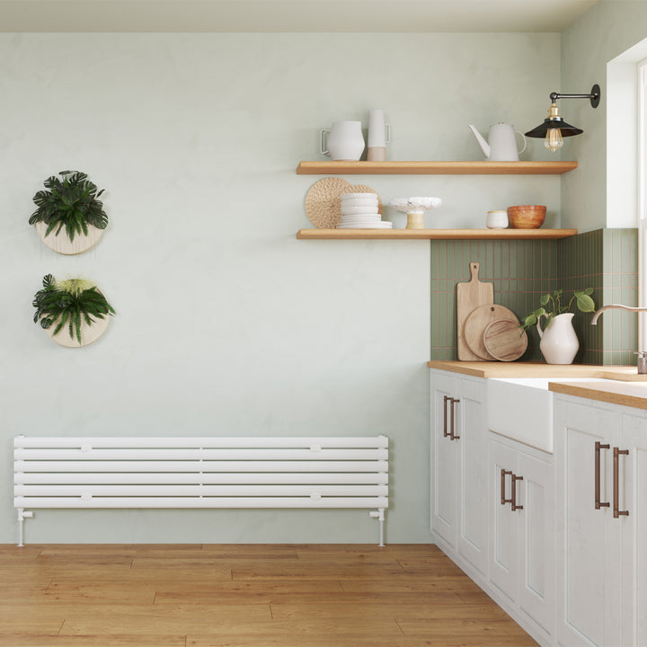 Omeara Axis - White Horizontal Radiator H348mm x W1800mm Single Panel