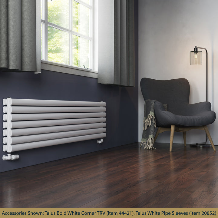 Omeara Axis - White Horizontal Radiator H406mm x W1800mm Double Panel