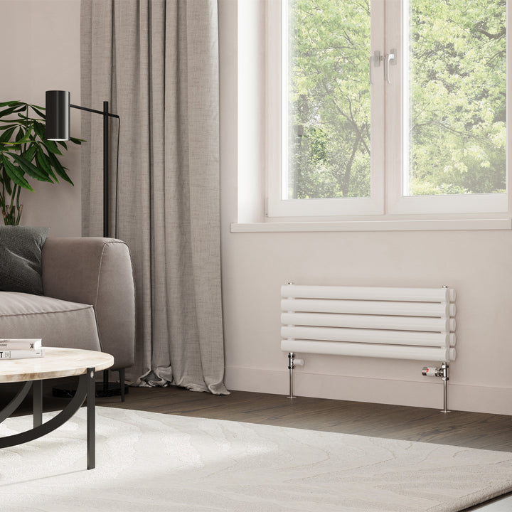 Omeara Axis - White Horizontal Radiator H290mm x W800mm Double Panel