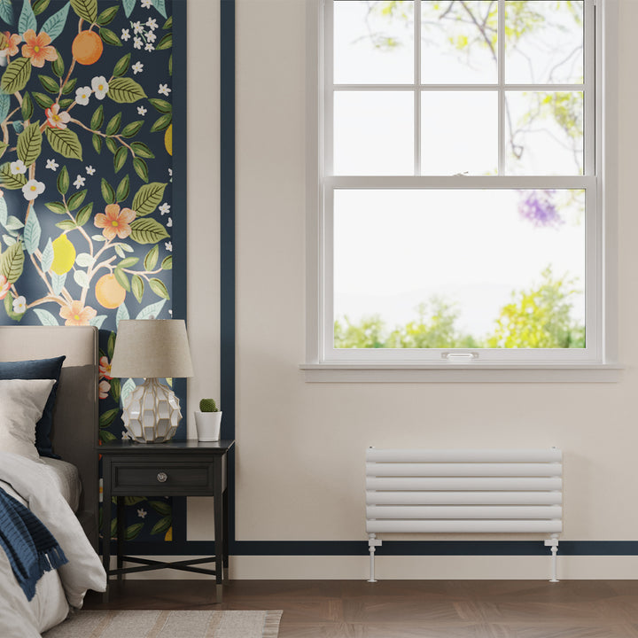 Omeara Axis - White Horizontal Radiator H348mm x W800mm Double Panel
