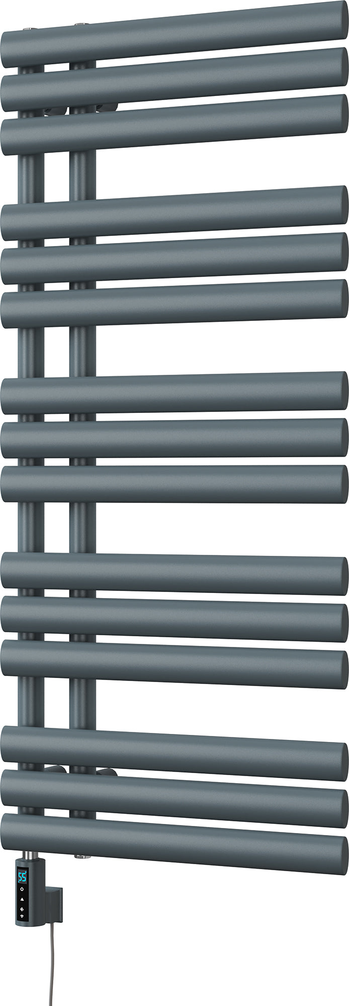 Percival - Anthracite Electric Towel Rail H1120mm x W500mm 500w Thermostatic WIFI