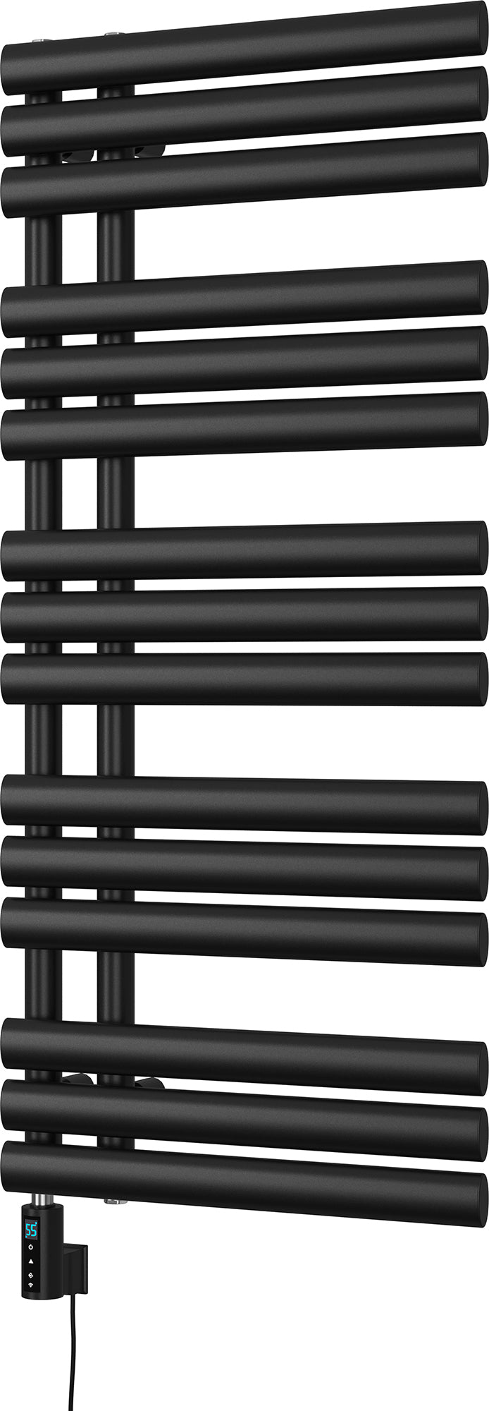 Percival - Black Electric Towel Rail H1120mm x W500mm 600w Thermostatic WIFI