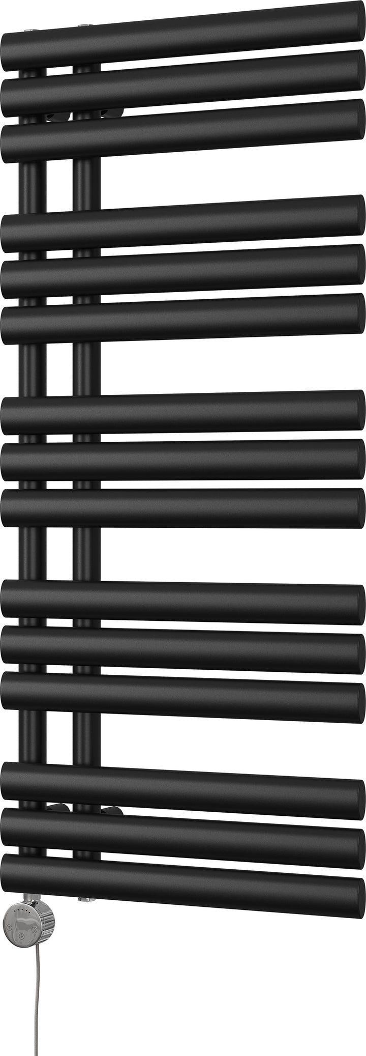 Percival - Black Electric Towel Rail H1120mm x W500mm 600w Thermostatic