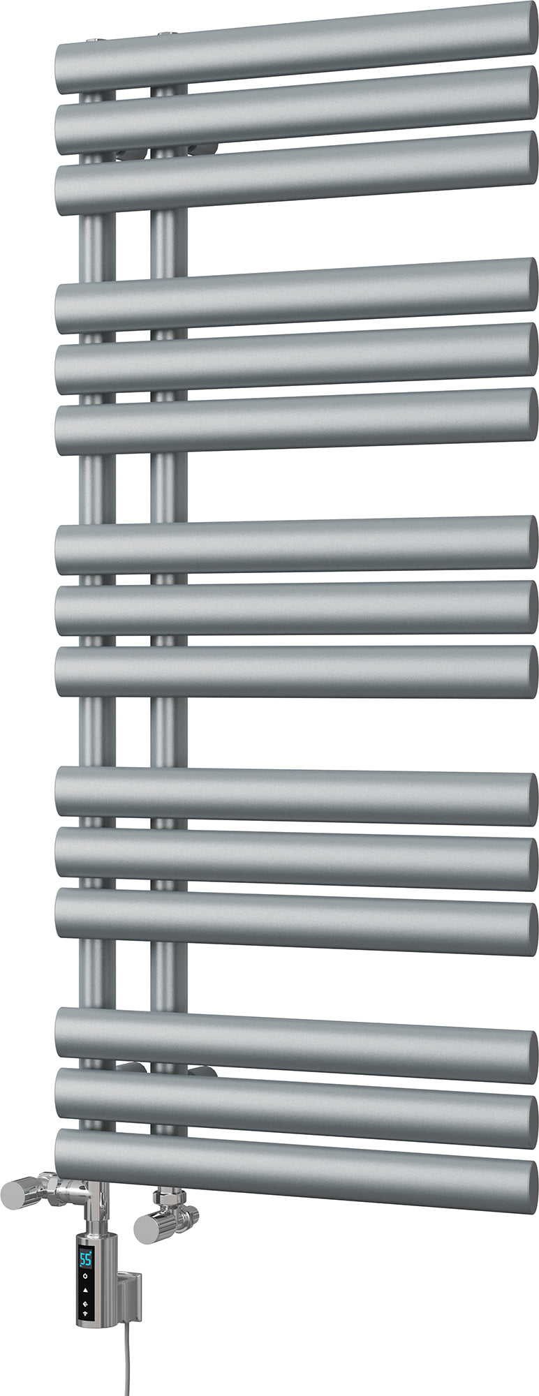 Percival - Silver Dual Fuel Towel Rail H1120mm x W500mm Thermostatic WIFI