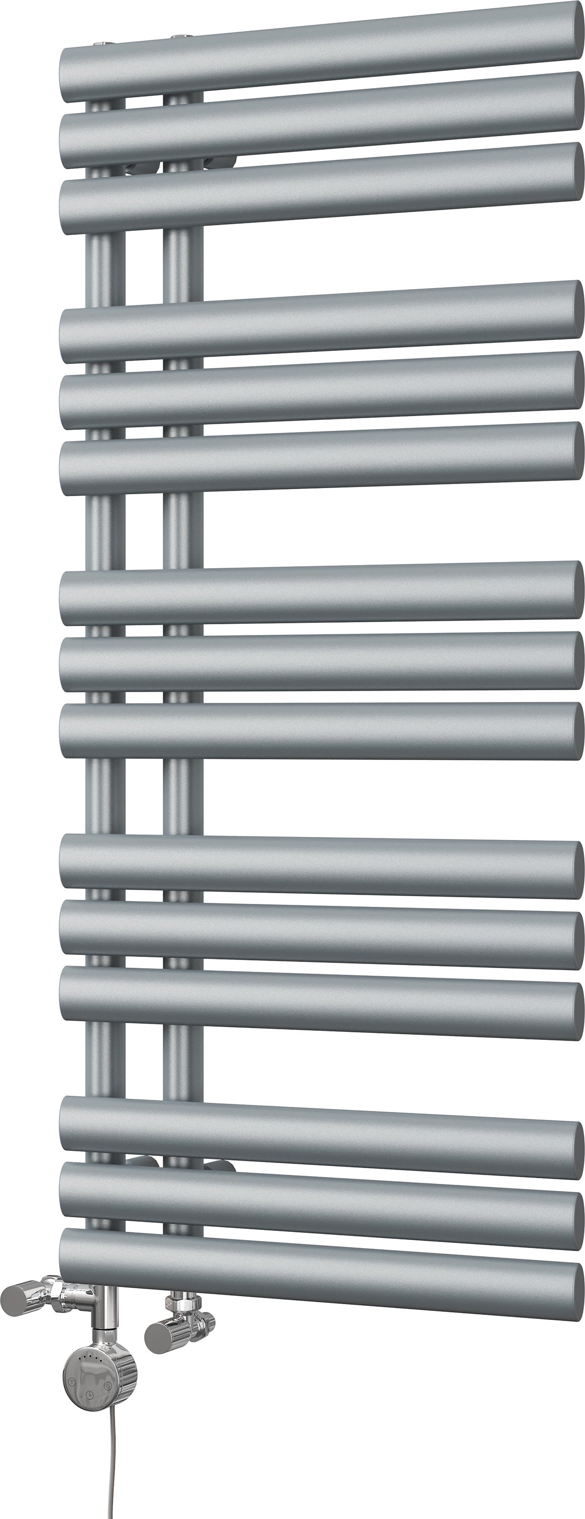 Percival - Silver Dual Fuel Towel Rail H1120mm x W500mm Thermostatic