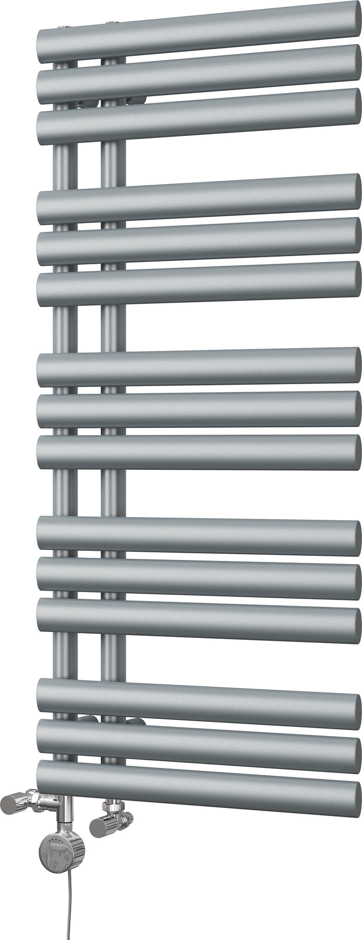 Percival - Silver Dual Fuel Towel Rail H1120mm x W500mm Thermostatic