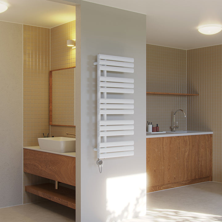 Percival - White Electric Towel Rail H1120mm x W500mm 600w Thermostatic