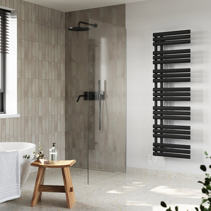 Percival - Black Electric Towel Rail H1592mm x W500mm 800w Standard