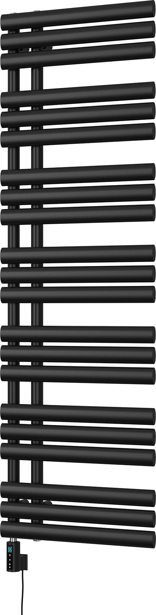 Percival - Black Electric Towel Rail H1592mm x W500mm 800w Thermostatic WIFI