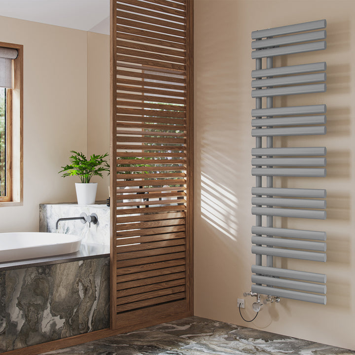 Percival - Silver Dual Fuel Towel Rail H1592mm x W500mm Thermostatic