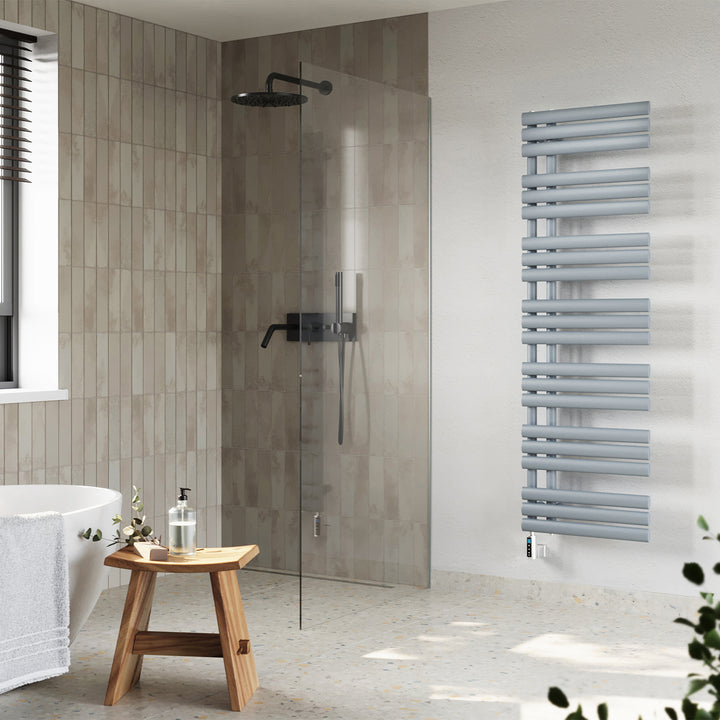 Percival - Silver Electric Towel Rail H1592mm x W500mm 800w Thermostatic WIFI