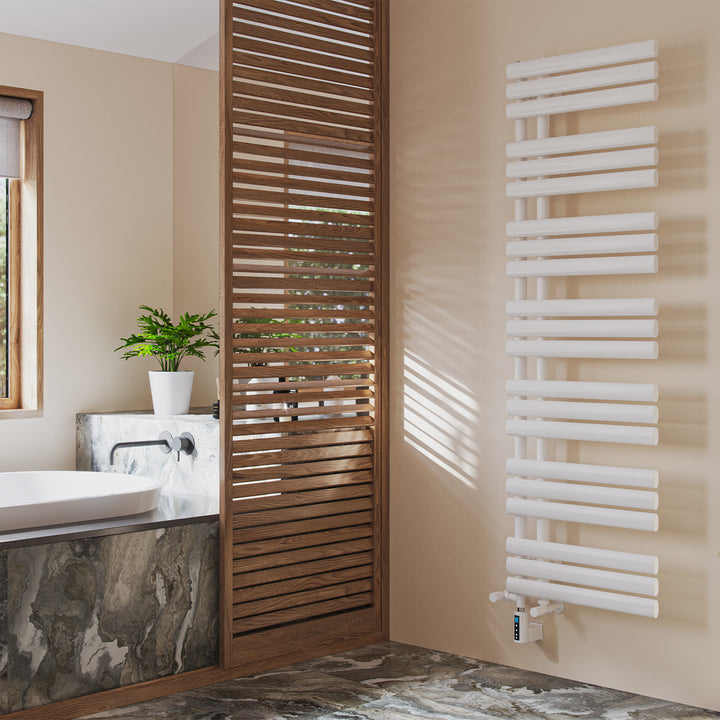 Percival - White Dual Fuel Towel Rail H1592mm x W500mm Thermostatic WIFI