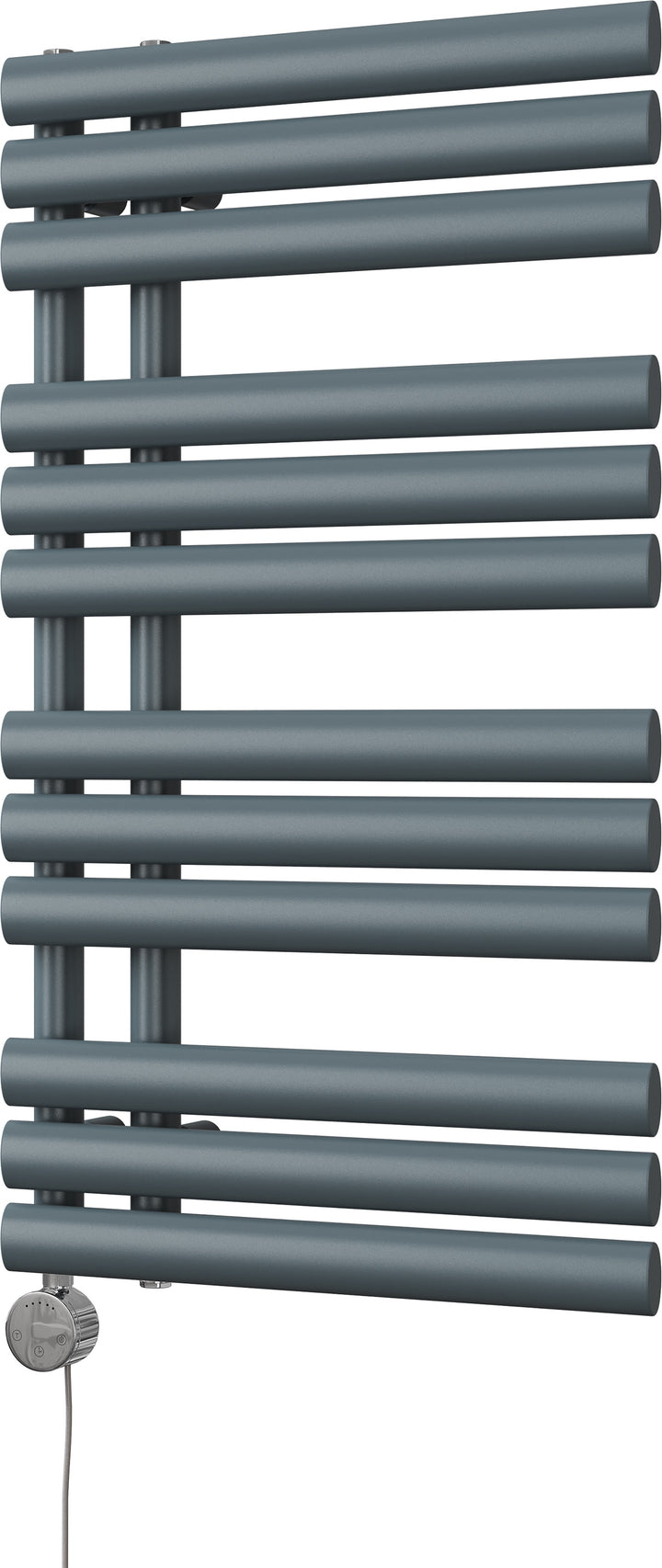 Percival - Anthracite Electric Towel Rail H884mm x W500mm 400w Thermostatic