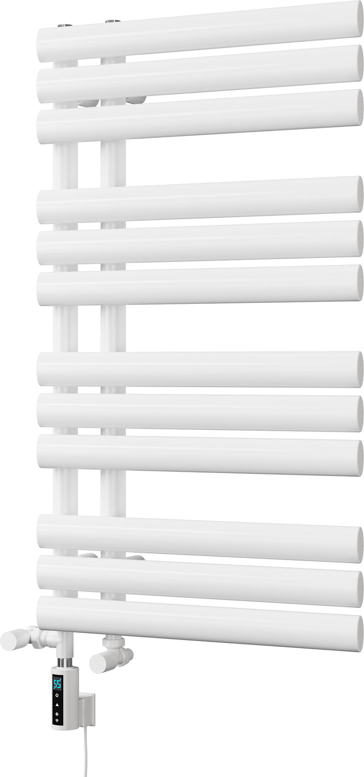 Percival - White Dual Fuel Towel Rail H884mm x W500mm Thermostatic WIFI