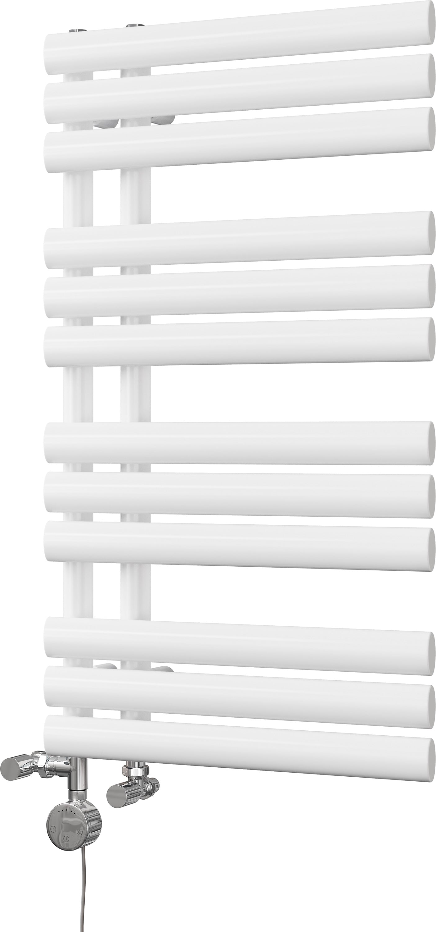 Percival - White Dual Fuel Towel Rail H884mm x W500mm Thermostatic