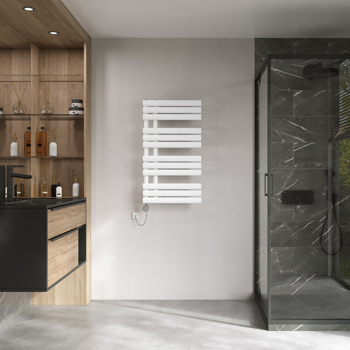 Percival - White Electric Towel Rail H884mm x W500mm 300w Thermostatic