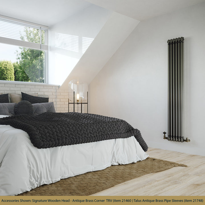 Alpha - Raw Metal Vertical Column Radiator H1800mm x W284mm 2 Column - Feet Included