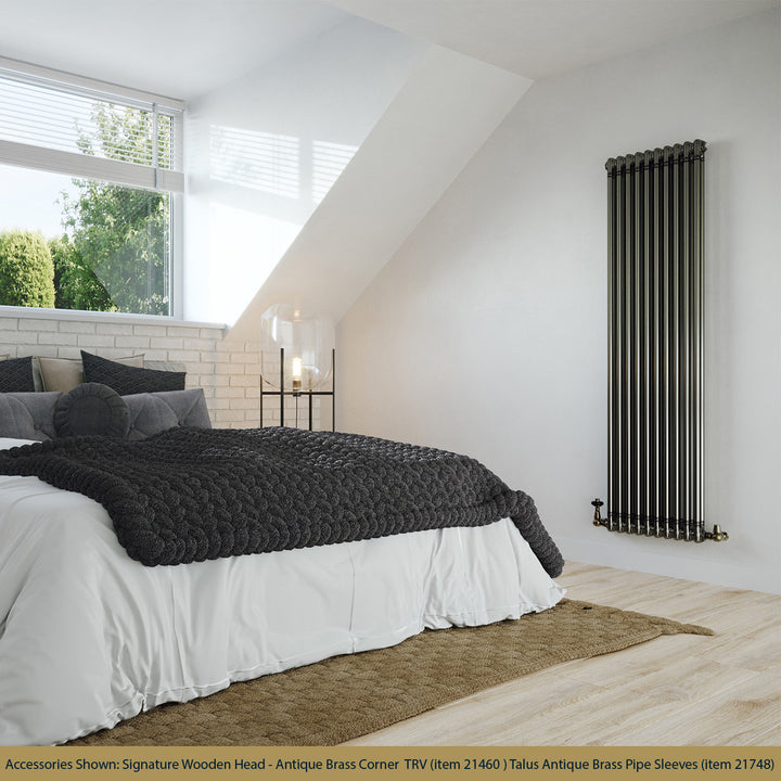 Alpha - Raw Metal Vertical Column Radiator H1800mm x W460mm 2 Column - Feet Included