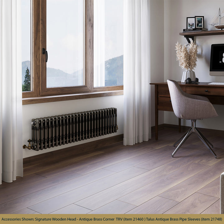 Alpha - Raw Metal Column Radiator H300mm x W1177mm 3 Column - Feet Included