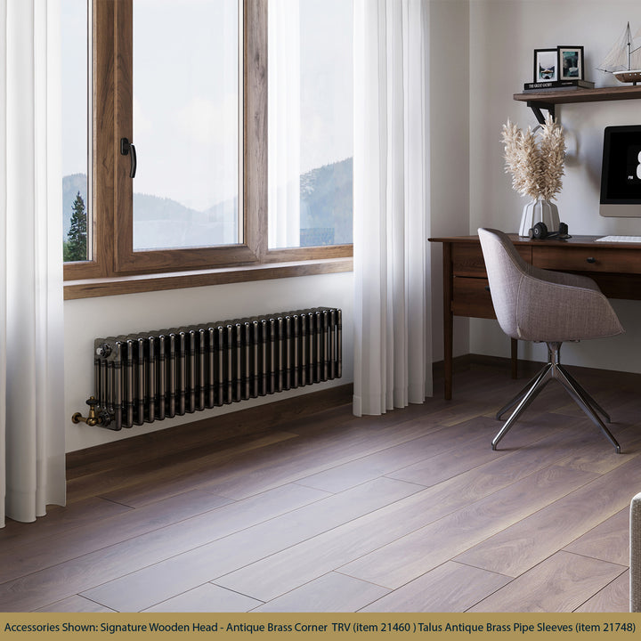 Alpha - Raw Metal Column Radiator H300mm x W1164mm 4 Column - Feet Included