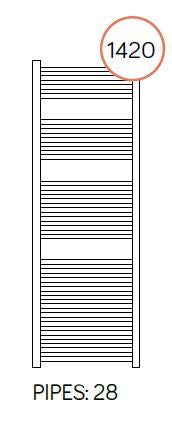San Remo - White Heated Towel Rail - H1420mm x W750mm - Straight