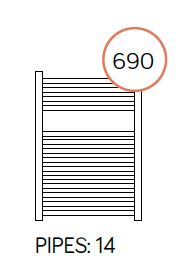 San Remo - White Heated Towel Rail - H690mm x W550mm - Curved