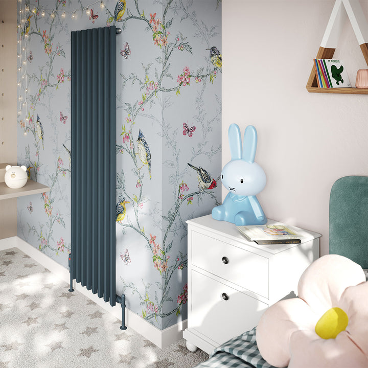 Scalloway - Anthracite Vertical Radiator H1600mm x W475mm Single Panel