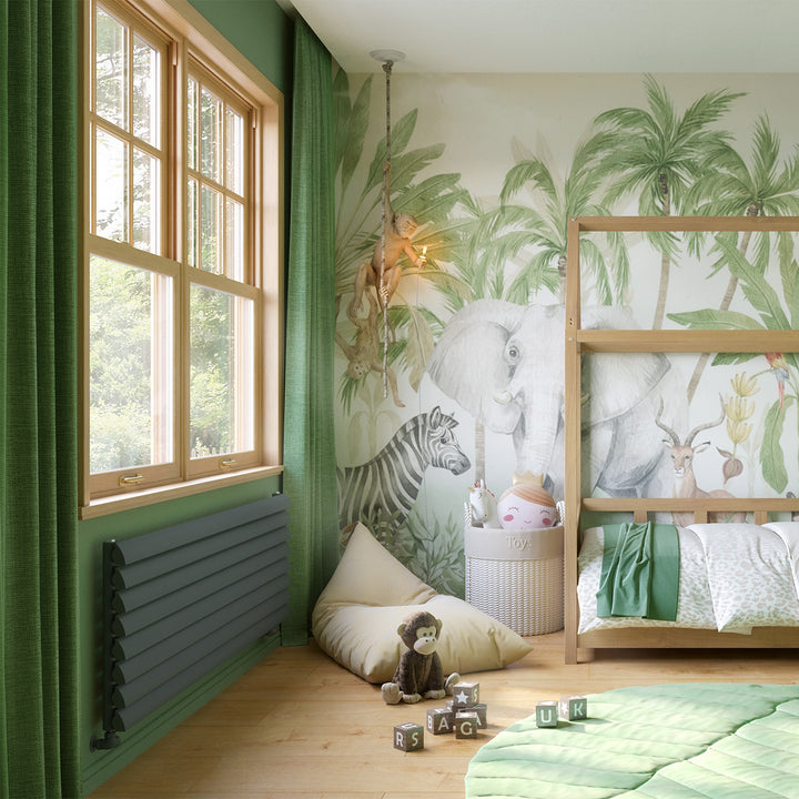 Scalloway - Anthracite Horizontal Radiator H475mm x W1600mm Single Panel