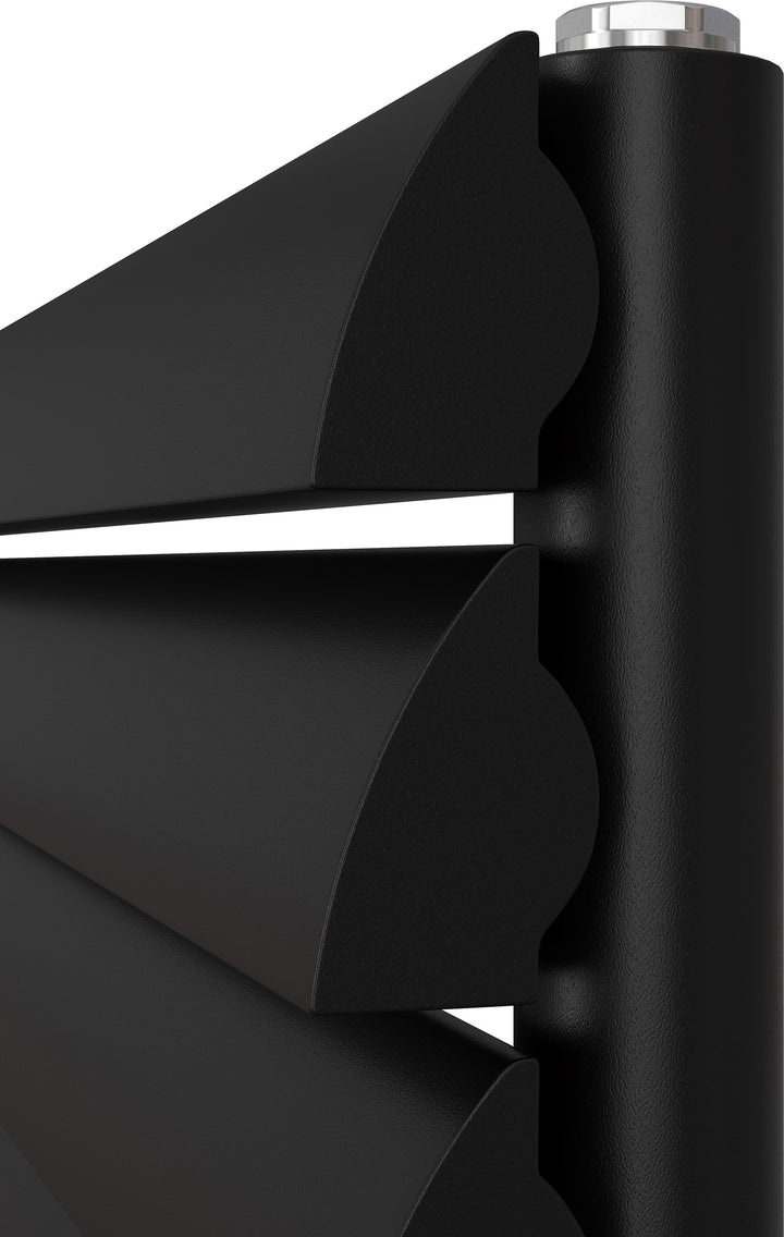 Scalloway - Black Horizontal Radiator H475mm x W1600mm Single Panel