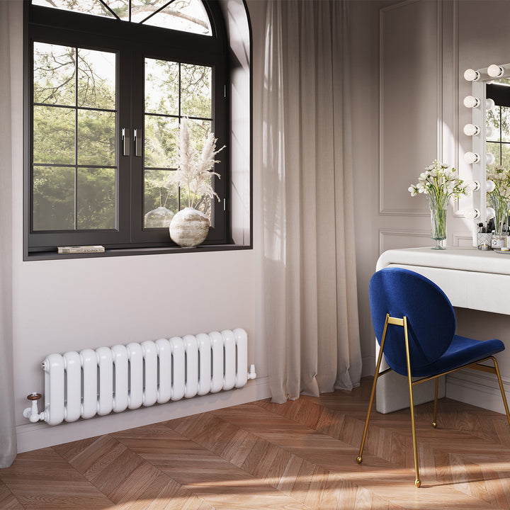 Sherwood - White Round Top Column Radiator H300mm x W993mm 2 Column