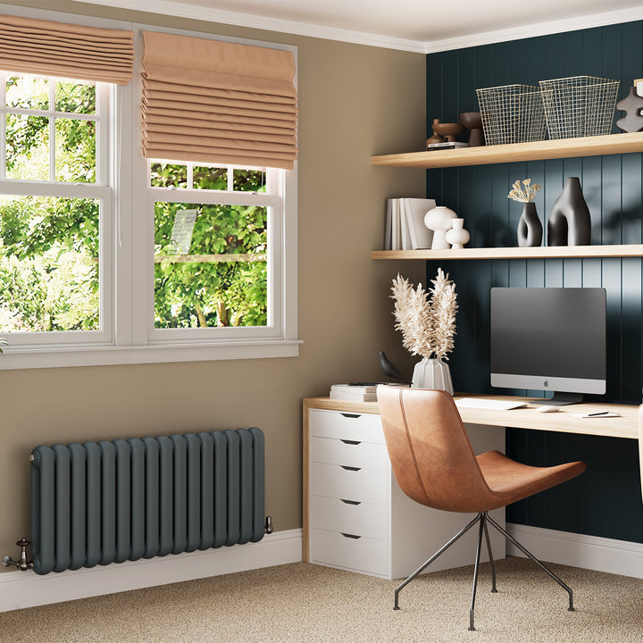 Sherwood - Anthracite Round Top Column Radiator H500mm x W1132mm 2 Column