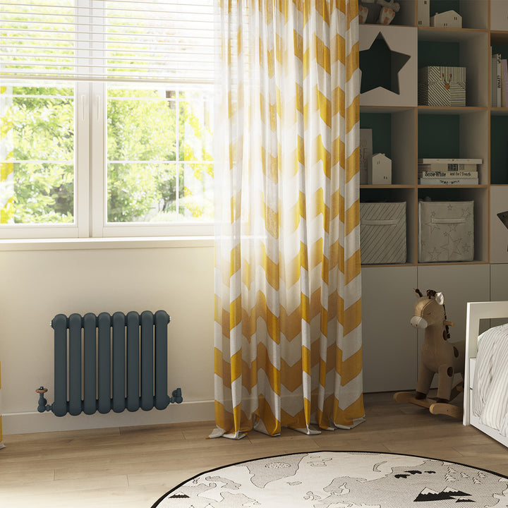 Sherwood - Anthracite Round Top Column Radiator H500mm x W576mm 2 Column