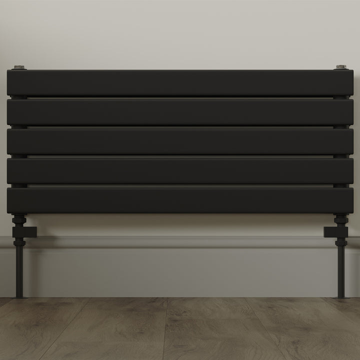 Square - Black Radiator Valves Straight 15mm