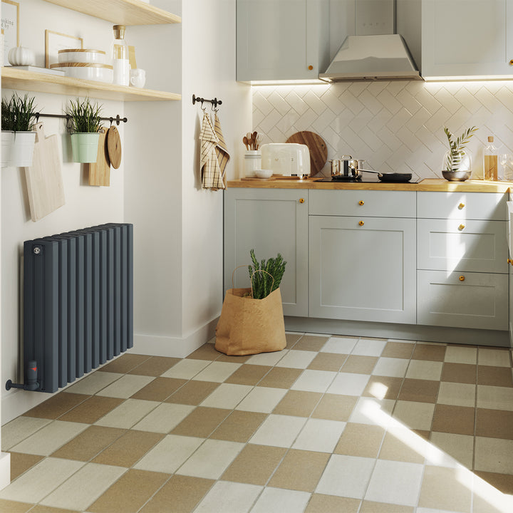 Temple - Anthracite Square Tube Column Radiator H600mm x W730mm