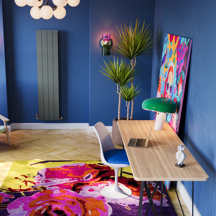 Thetford - Anthracite Vertical Radiator Double Panel H1600mm x W372mm Grooved