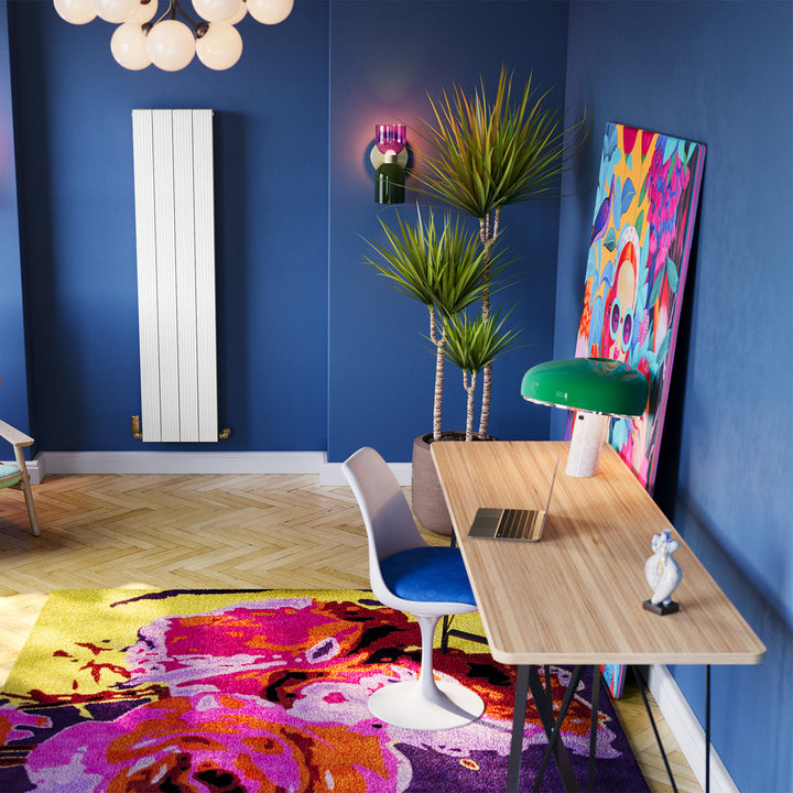 Thetford - White Vertical Radiator Double Panel H1600mm x W372mm Grooved