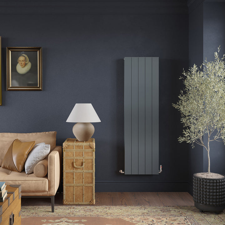 Thetford - Anthracite Vertical Radiator Double Panel H1600mm x W466mm Grooved