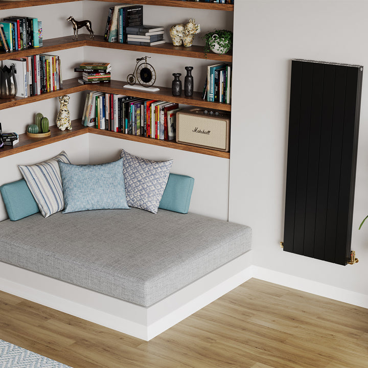 Thetford - Black Vertical Radiator Double Panel H1600mm x W560mm Smooth